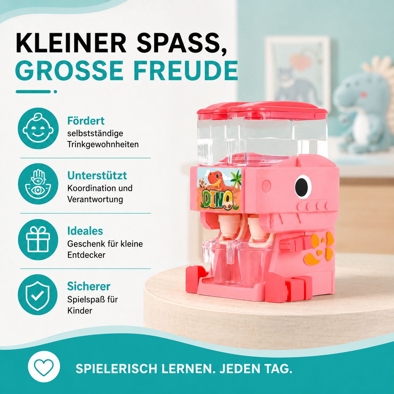 Dinosaurier Wasser-Spender Spielzeug – Kaltes & warmes Spiel