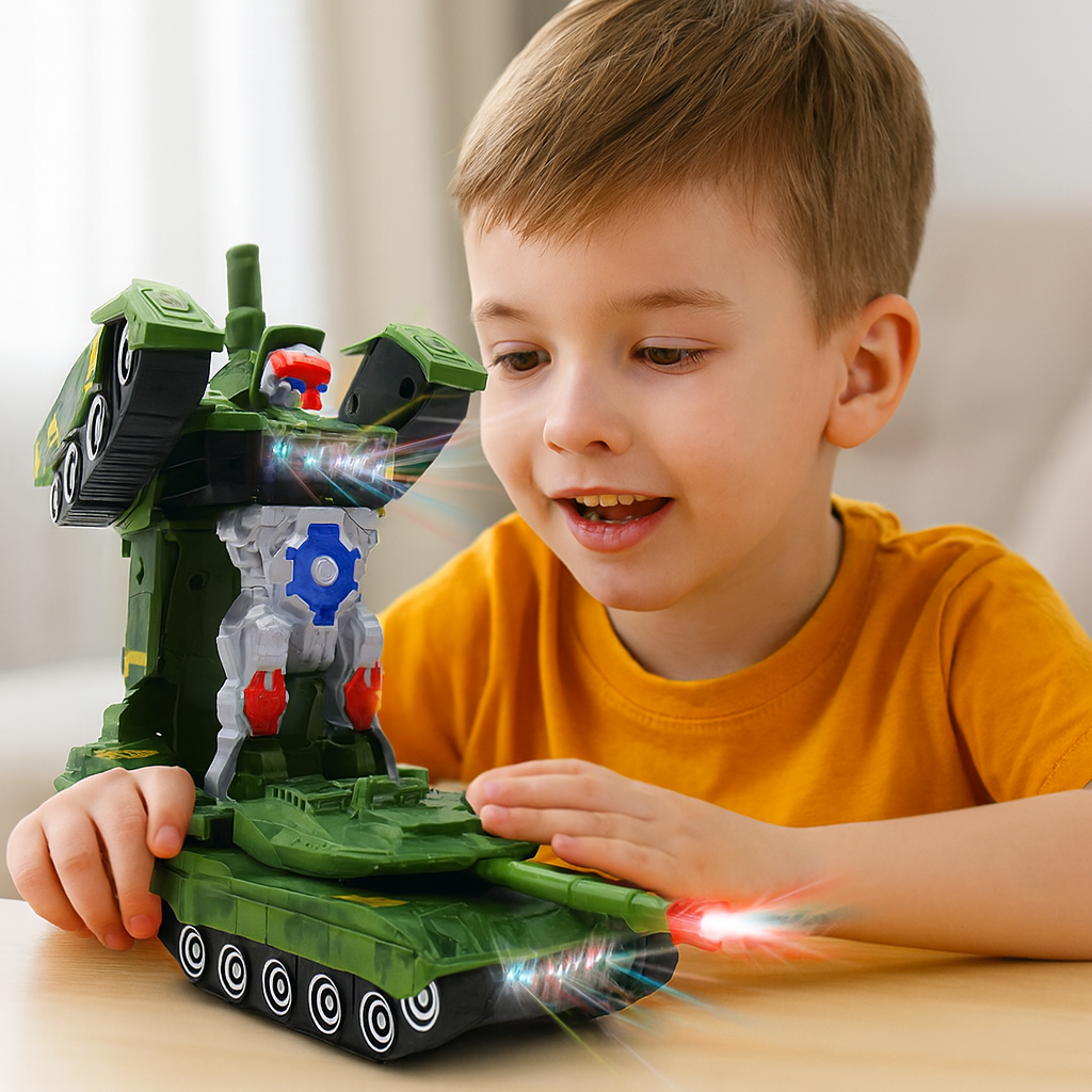 2-in-1 Transformations-Auto mit Licht & Musik – Roboter Spielzeug