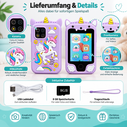 Magisches Unicorn Kinder-Smartphone – Kamera, Spiele & MP3 Spaß
