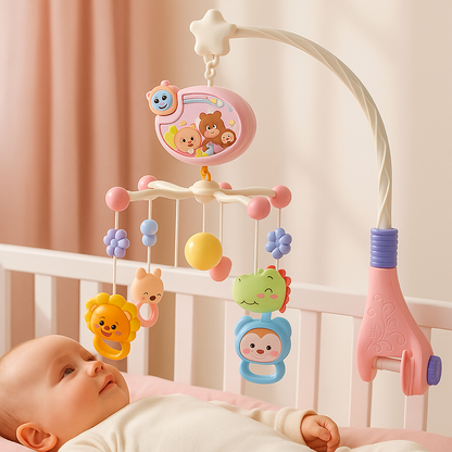 Babykrippe Musik Mobile Rassel Spielzeug, Licht & Fernbedienung
