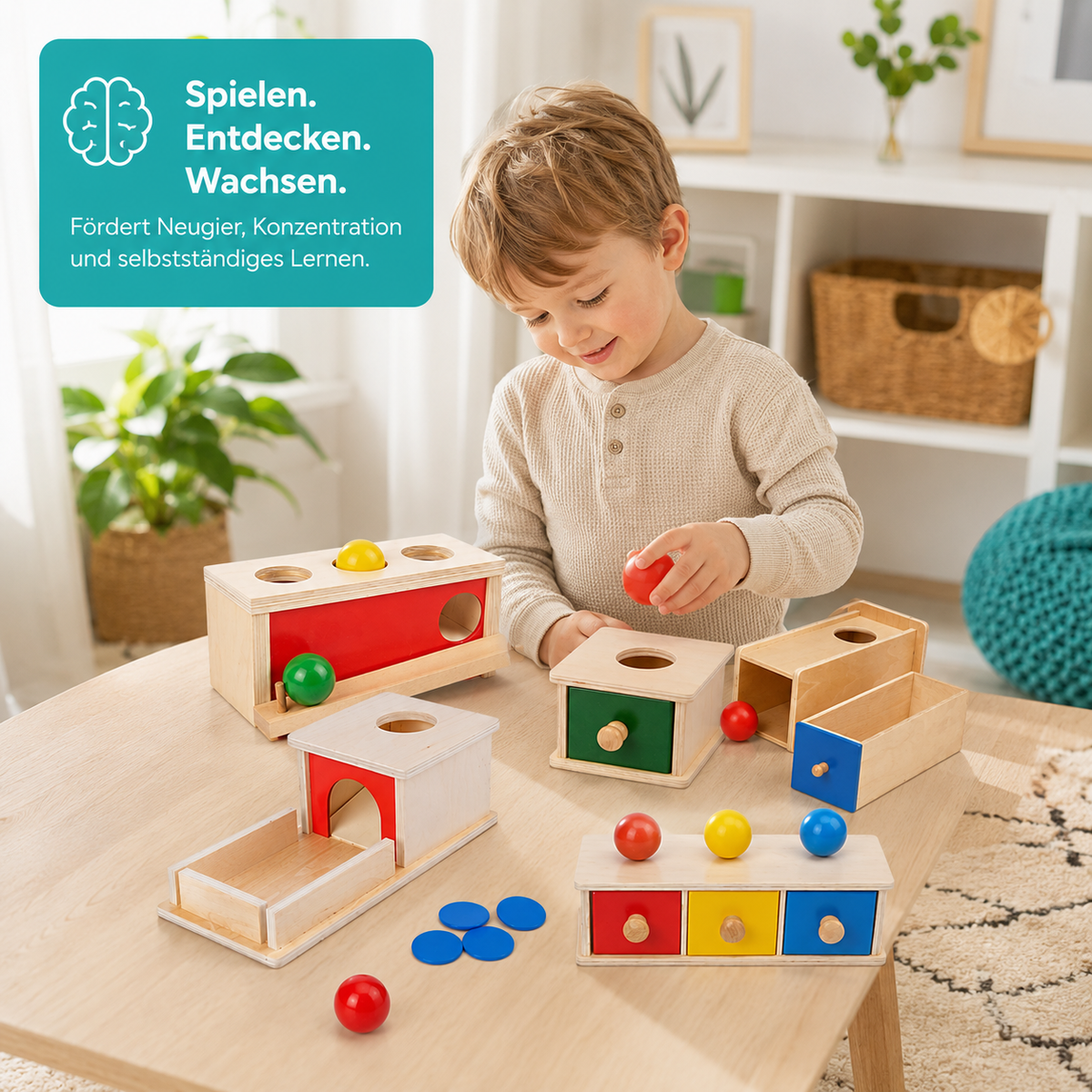 Montessori Schubladen-Spiel – Farben lernen mit Spaß & Logik!