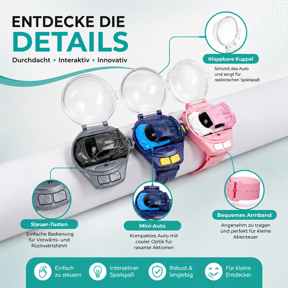 Mini-Auto am Handgelenk – Steuer-Spaß & Technik in Einem!