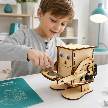 DIY Roboter Bausatz für Kinder – STEM Lernspielzeug aus Holz