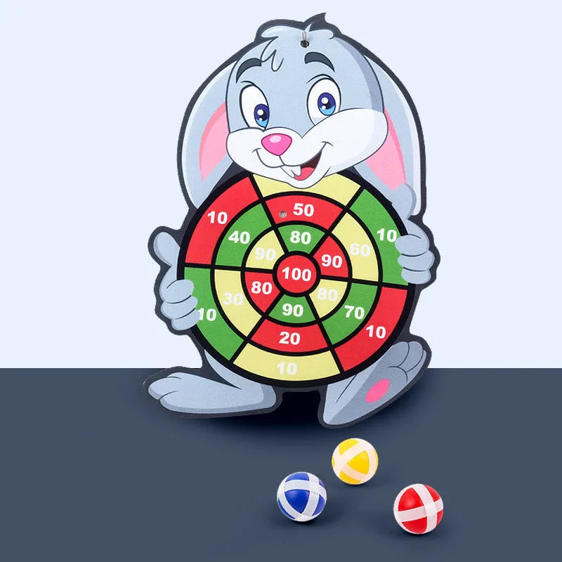 Klebeball Dartspiel für Kinder mit weichen Klettbällen Hase Dartspiel mit 3 Bällen