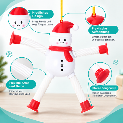 Dehnbare Weihnachtsfiguren – Weihnachtsmann, Schneemann, Elf & Lebkuchenmann