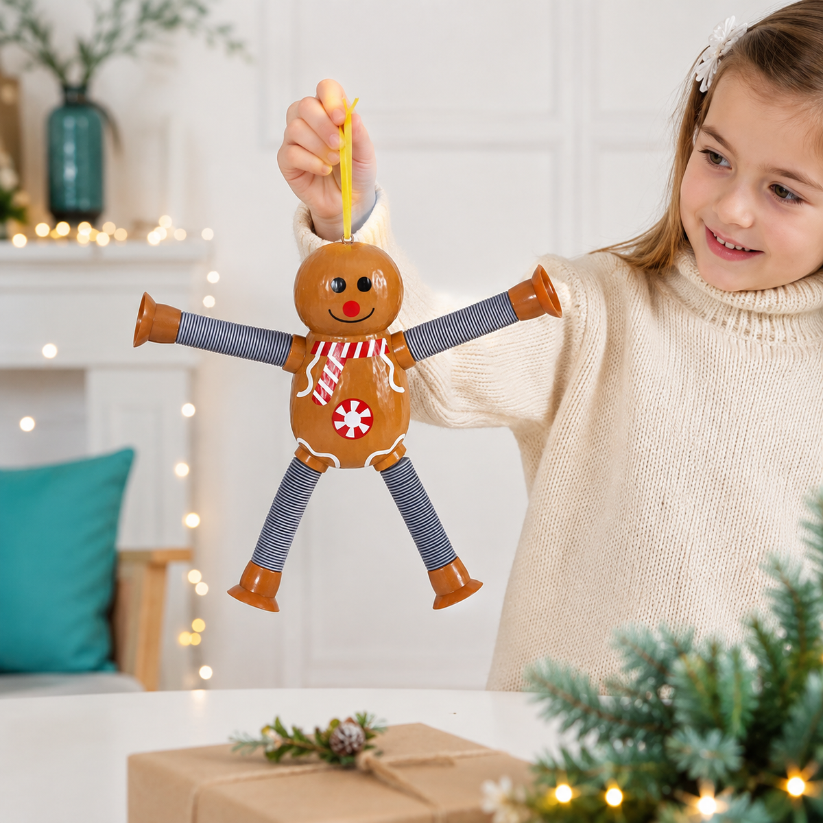 Dehnbare Weihnachtsfiguren – Weihnachtsmann, Schneemann, Elf & Lebkuchenmann