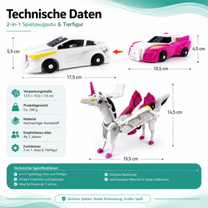Pegasus Einhorn Spielzeugauto mit Figuren