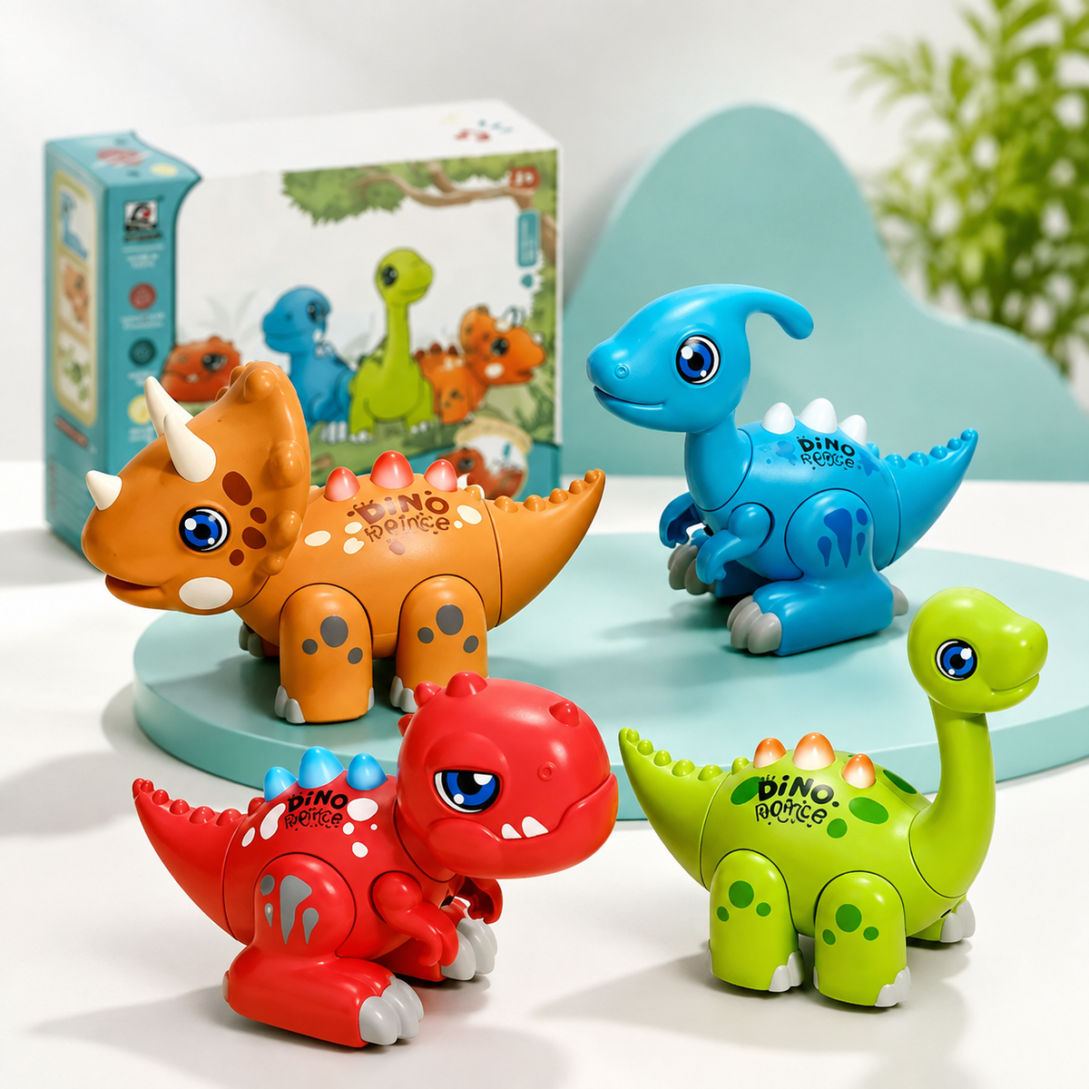 Interaktives Dino-Baukasten Spielzeug mit klang & Bewegung Regenbogen