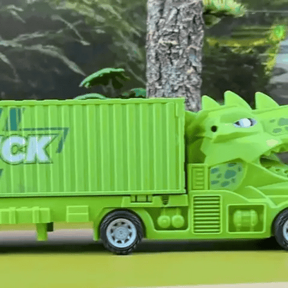 Dino Transporter Truck mit Rennautos & Garage