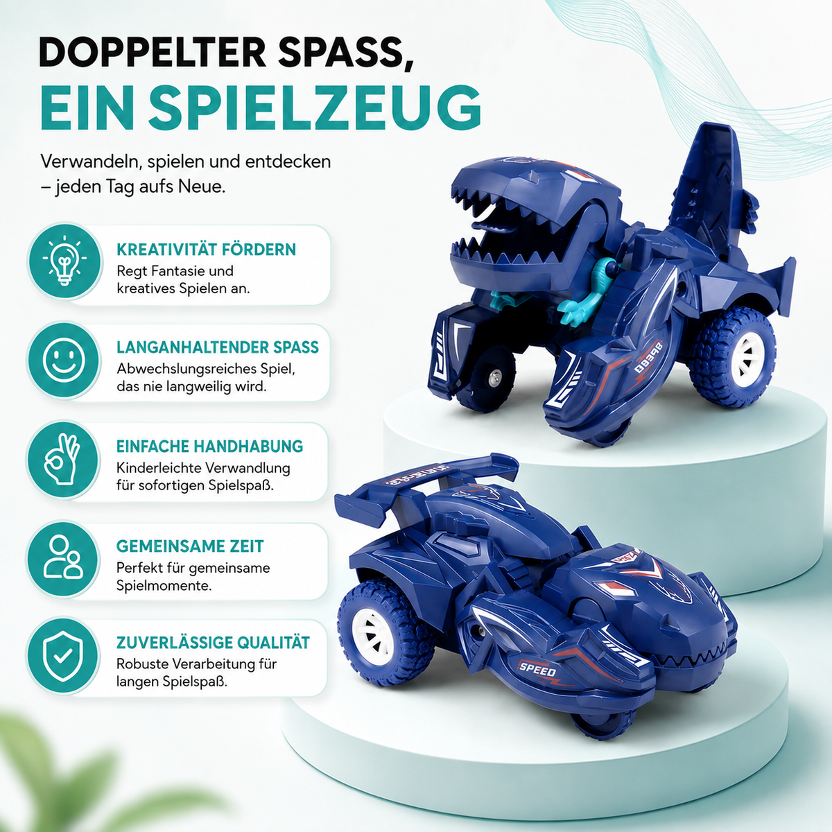 2-in-1 Dino Transformationsauto – Aktion, Geschwindigkeit & Überraschung