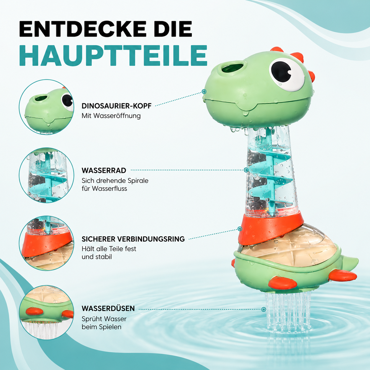 Dino Wasser Spielzeug – Dreht, Spritzt & Begeistert Kinder im Bad