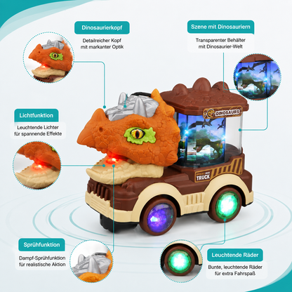 Elektrisches Dinosaurier-Spielzeugauto mit Licht & Musik für Kinder