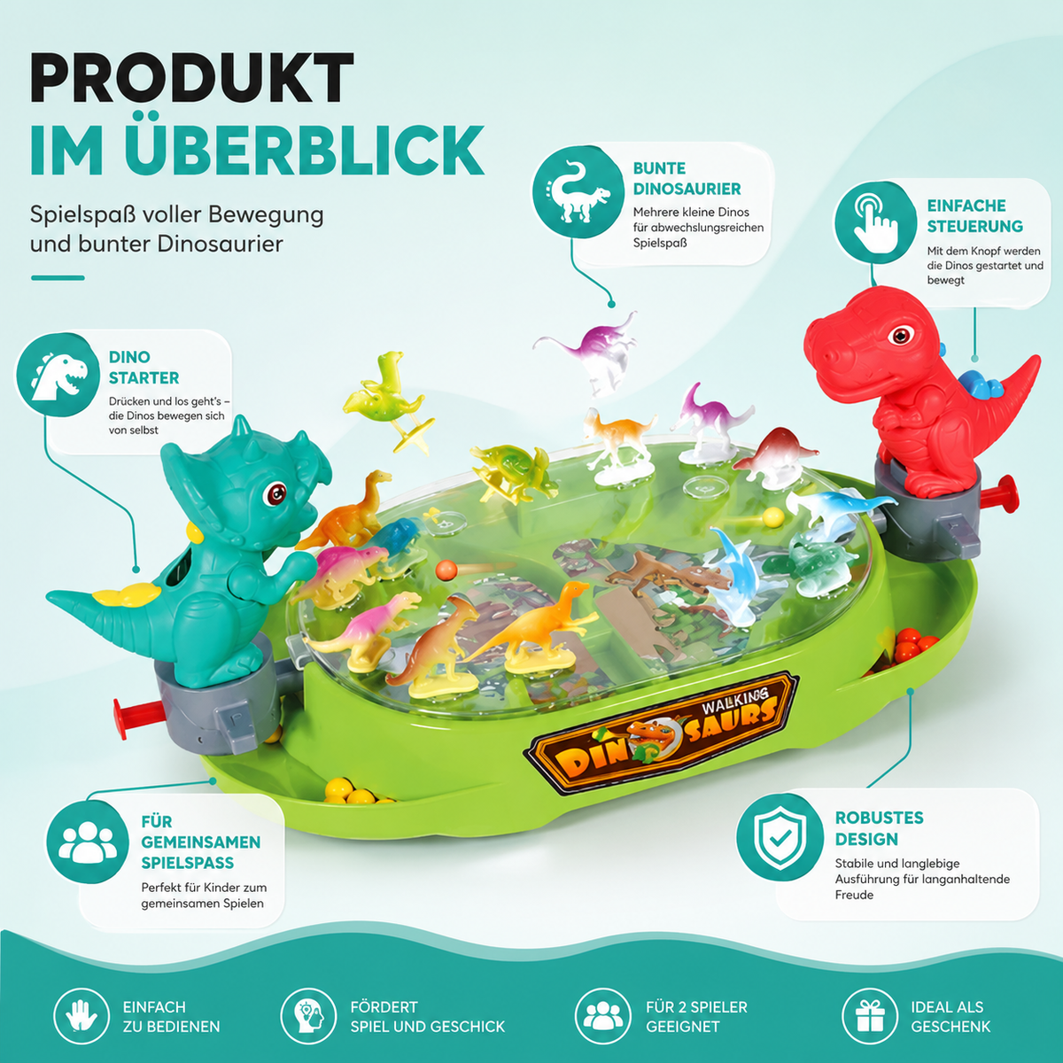 Dinosaurier Schlacht Brettspiel – Strategie-Spaß für Kinder & Eltern
