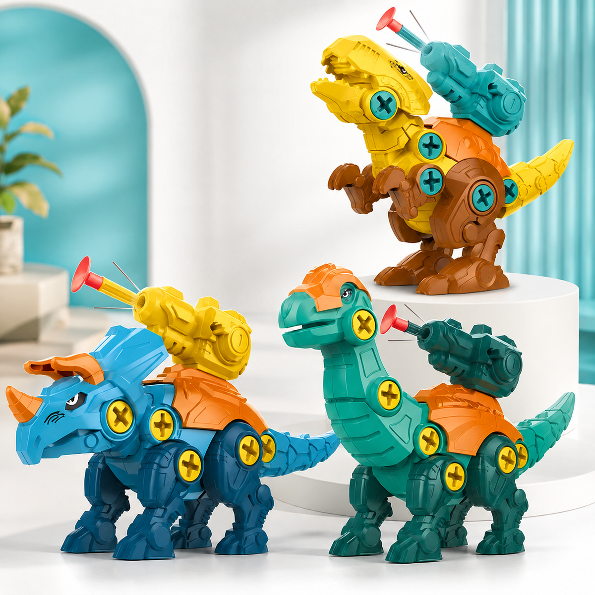 3-in-1 DIY Dino Schraubspielzeug – Lernen, Bauen & Staunen