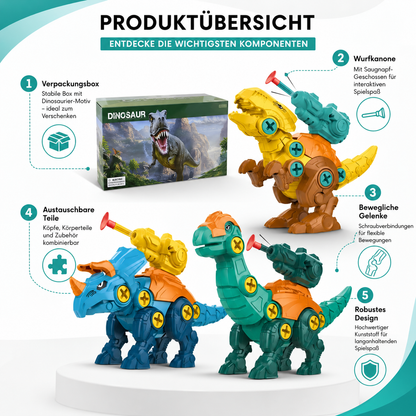 3-in-1 DIY Dino Schraubspielzeug – Lernen, Bauen & Staunen