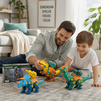 3-in-1 DIY Dino Schraubspielzeug – Lernen, Bauen & Staunen