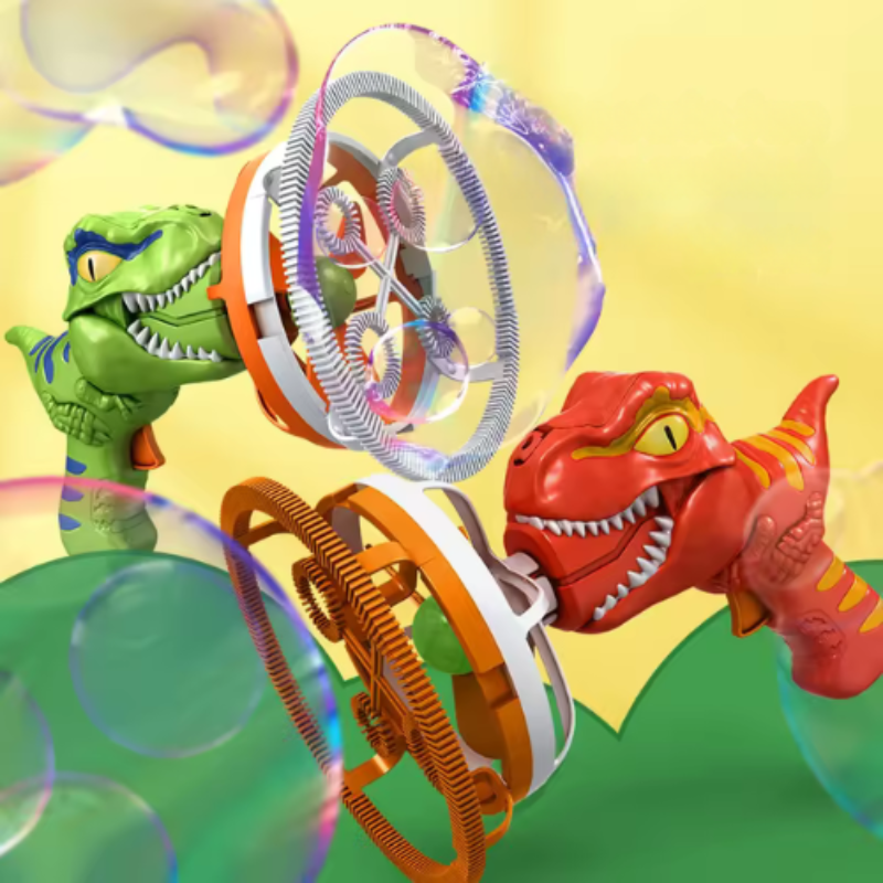 Dino Seifenblasen-Blaster für Kinder mit automatischer Blasenfunktion Rot