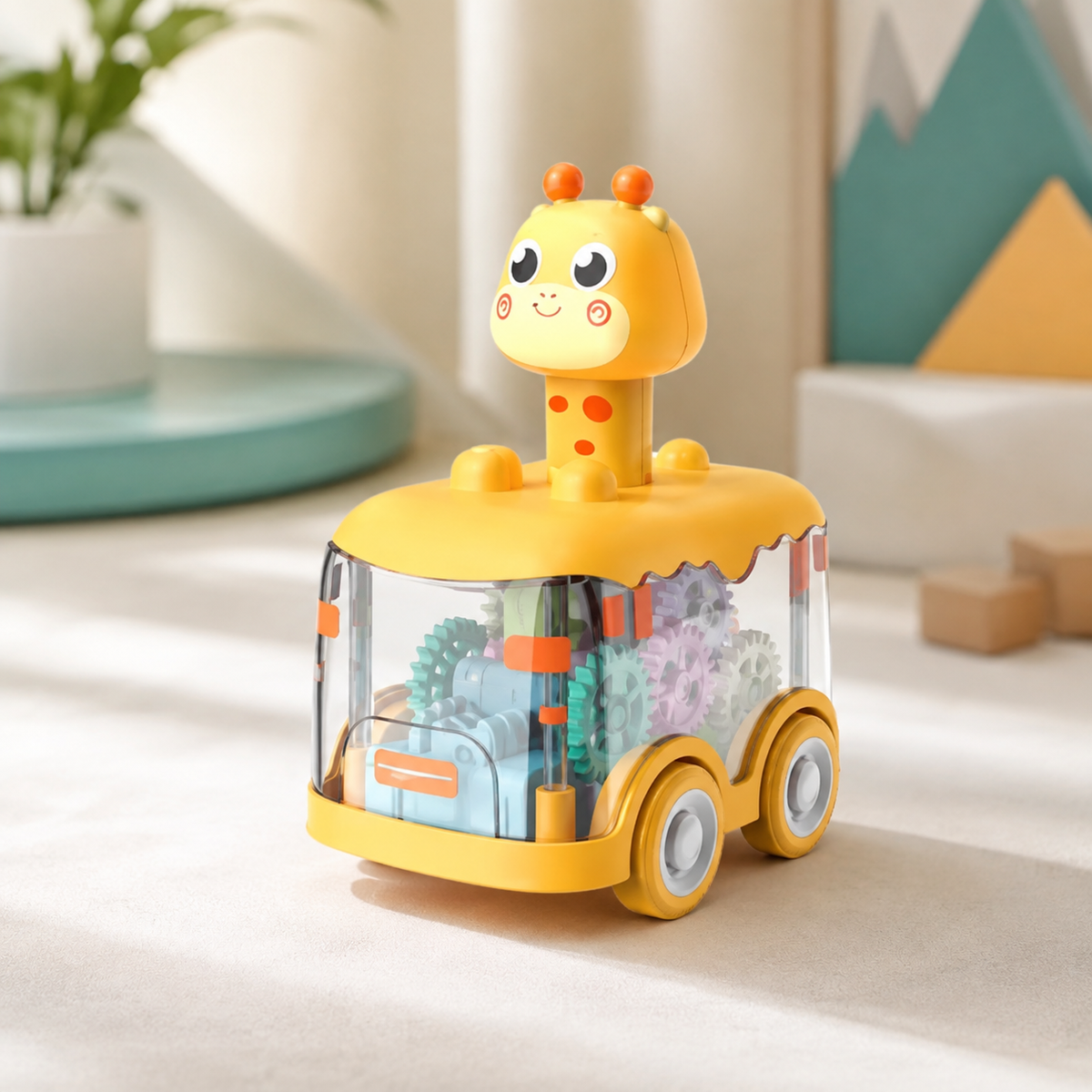 Drück-&-Go Auto – Tierdesign mit Licht & Rückziehmotor Hirschauto