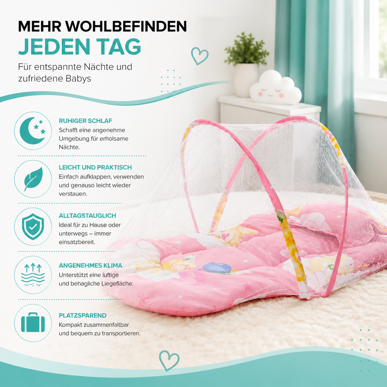 DreamSafe Baby Moskitonetz – Sicher & Atmungsaktiv Schlafen