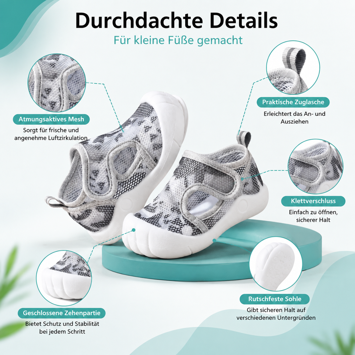 Leichte Anti-Rutsch Baby Sandalen – Komfort für kleine Füße