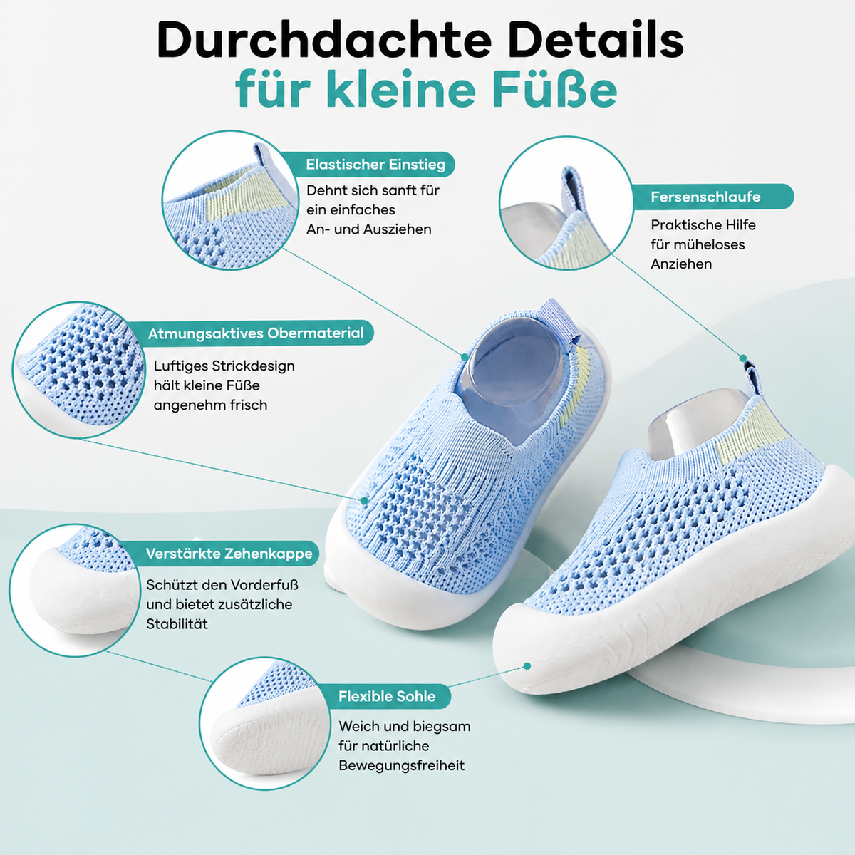 Atmungsaktive Kinder Sneakers - Schuhe für Alltag & Schule