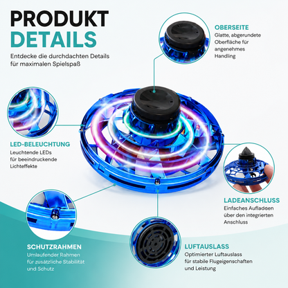 Fliegender LED Kreiselball im UFO-Design