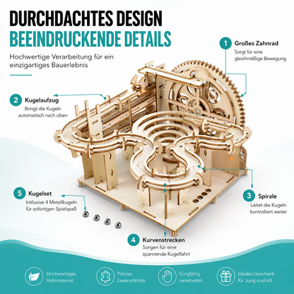 3D Holz Marmor Laufen– DIY Mechanik Puzzle für kluge Köpfe
