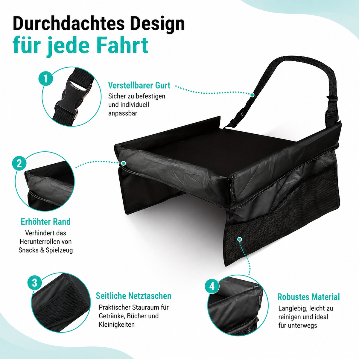 Auto Organizer Tablett – Für Snacks, Zeichnen & Spaß auf jeder Fahrt