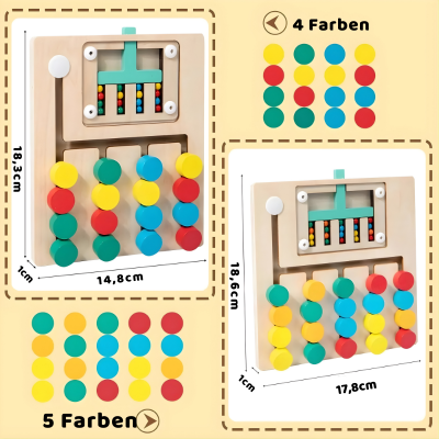 Holz Lernspielzeug mit Zählrahmen & Farbtraining