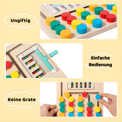 Holz Lernspielzeug mit Zählrahmen & Farbtraining