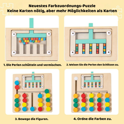 Holz Lernspielzeug mit Zählrahmen & Farbtraining