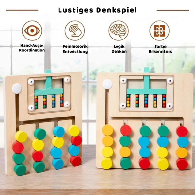 Holz Lernspielzeug mit Zählrahmen & Farbtraining