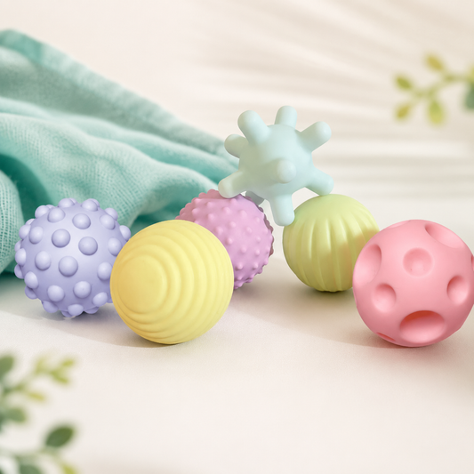 Sensorik Baby Bälle Satz – 6 weiche Montessori Tastbälle