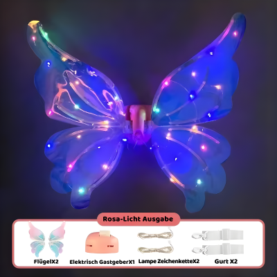 Magische LED Schmetterlingsflügel – Bewegliche Fairy Wings für Kinder Rosa