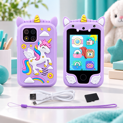 Magisches Unicorn Kinder-Smartphone – Kamera, Spiele & MP3 Spaß Lila