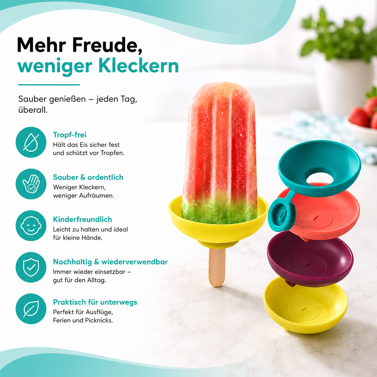 Perfekte Eis Halter für Kinder! – Kein Tropfen, kein Chaos