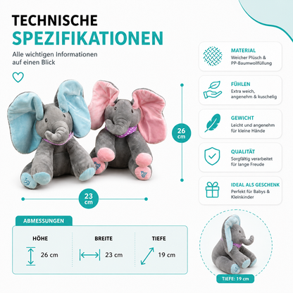 Versteckspiel Elefant Singt, Bewegt Ohren & Bringt Babys zum Lachen!
