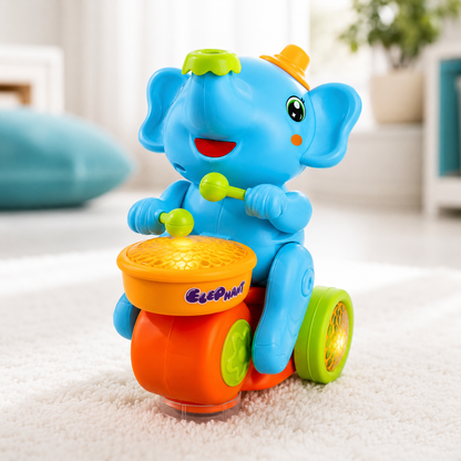 Gehendes Elefanten Musikspielzeug für Babys – mit Licht & klang Blau