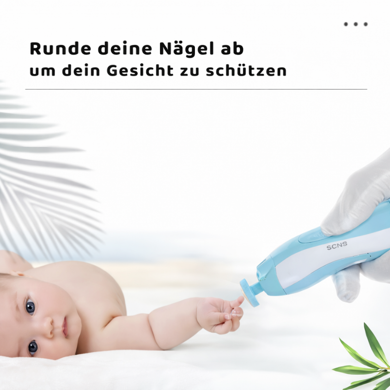 Elektrischer Baby Nageltrimmer mit leisem Motor und LED Licht