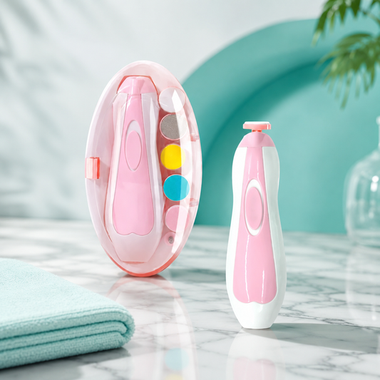 Elektrischer Baby Nageltrimmer mit leisem Motor und LED Licht