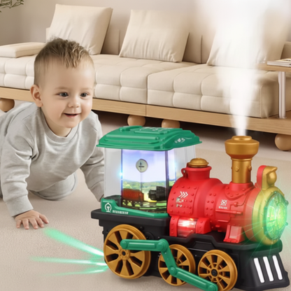 Elektrischer Spielzeug-Dampfzug für Kinder mit Licht-, klang- und Dampffunktion