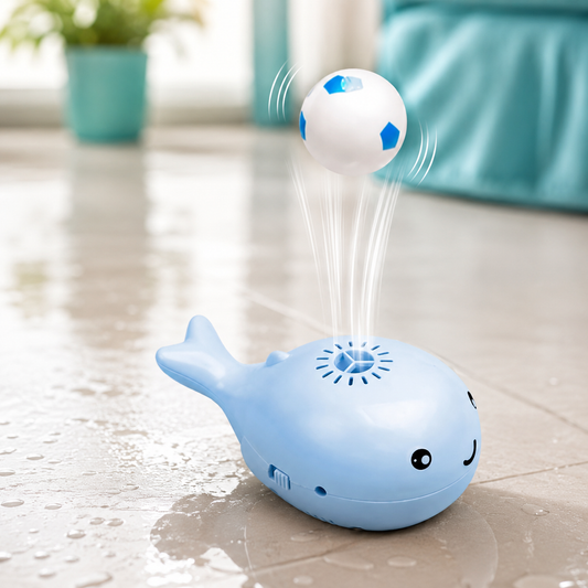 Elektrisches Wal Wasserspielzeug mit schwimmendem Ball für Kinder Blau