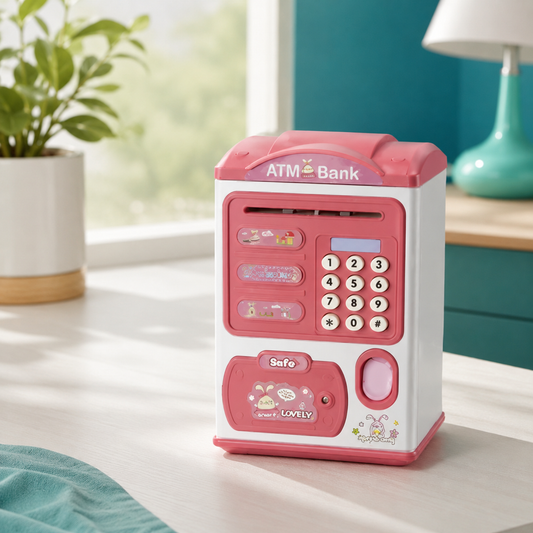 Interaktive Spardose für Kinder – Mit Fingerabdruck, Musik & Licht Rosa