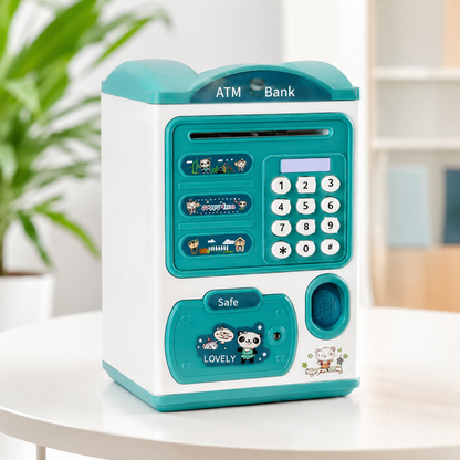 Interaktive Spardose für Kinder – Mit Fingerabdruck, Musik & Licht Blau