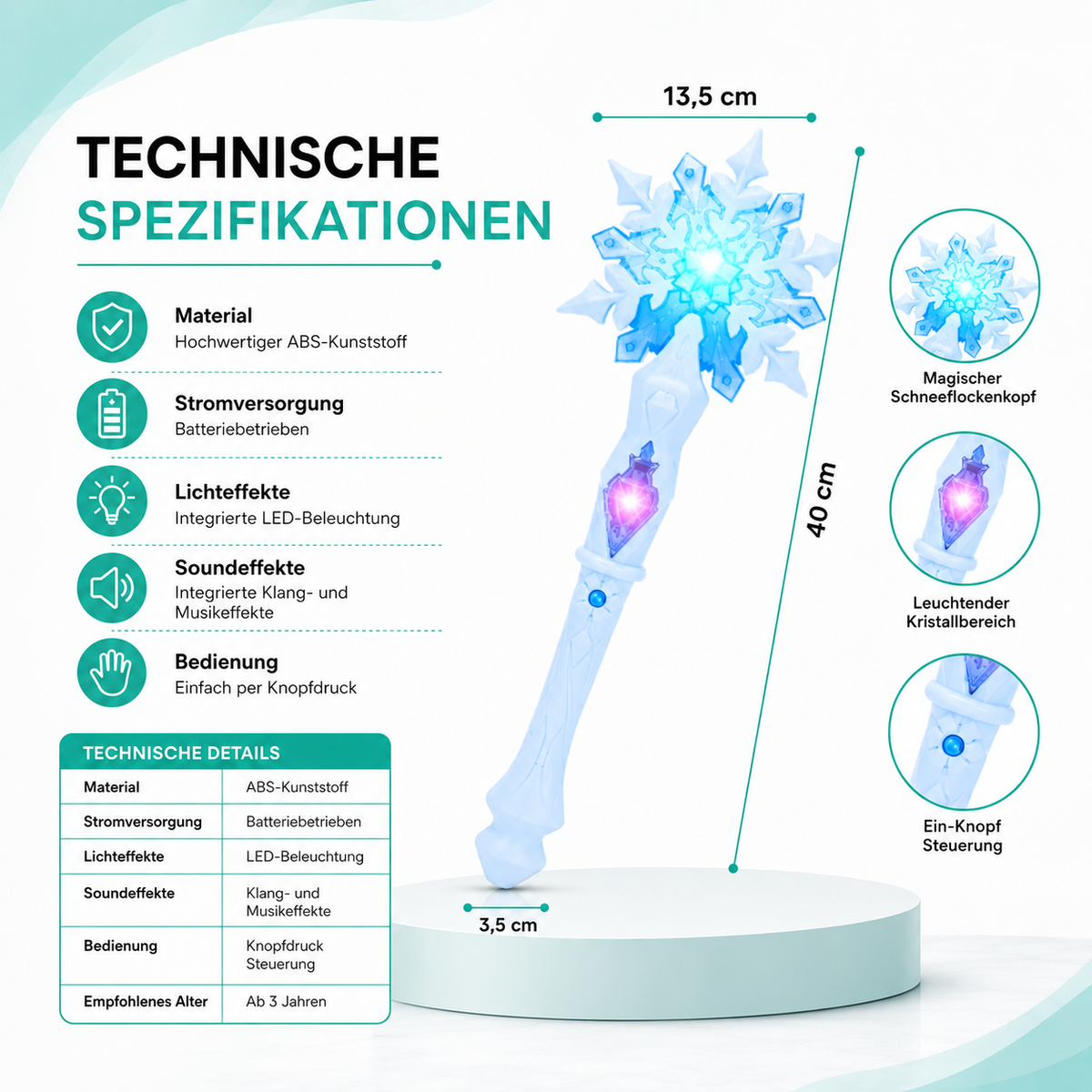 Elsa Zauberstab mit Licht & klang– Magischer Frozen Spielspaß