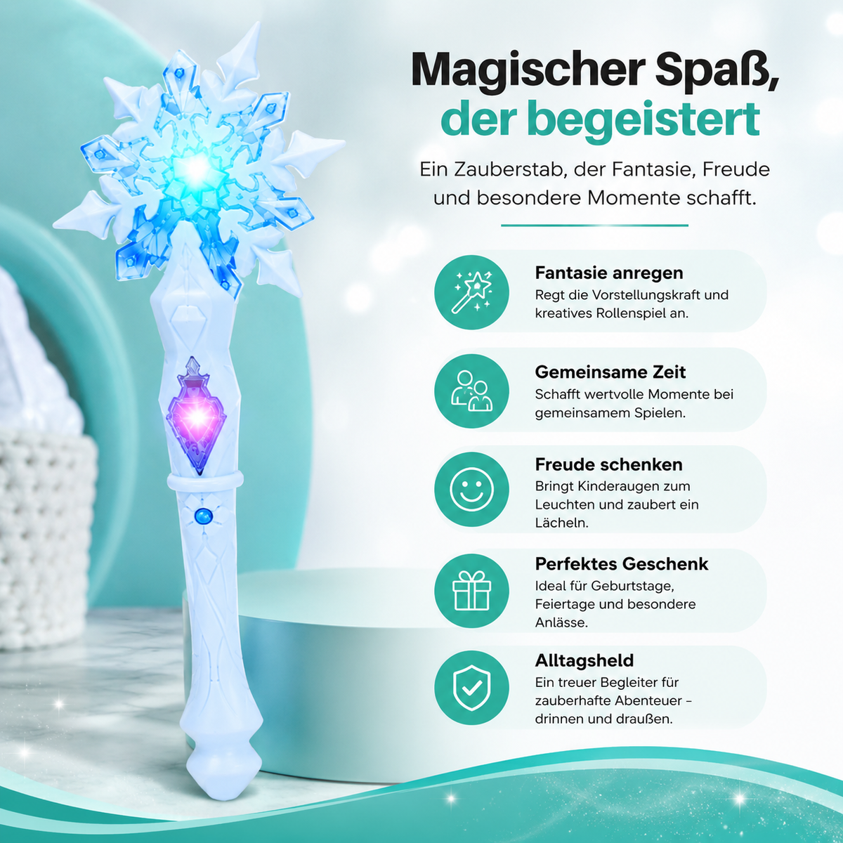 Elsa Zauberstab mit Licht & klang– Magischer Frozen Spielspaß