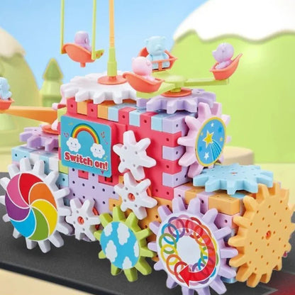 Bunte Zahnräder & Bausteine – Kreatives Lernspiel für Kinder