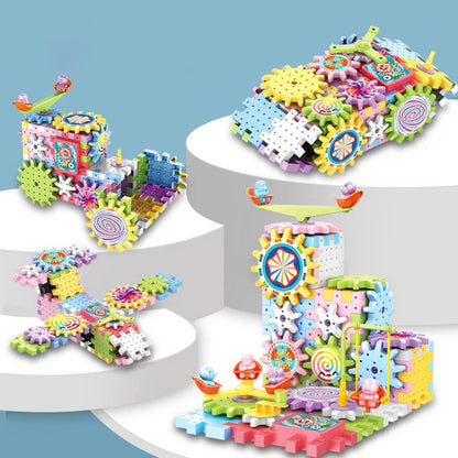 Bunte Zahnräder & Bausteine – Kreatives Lernspiel für Kinder