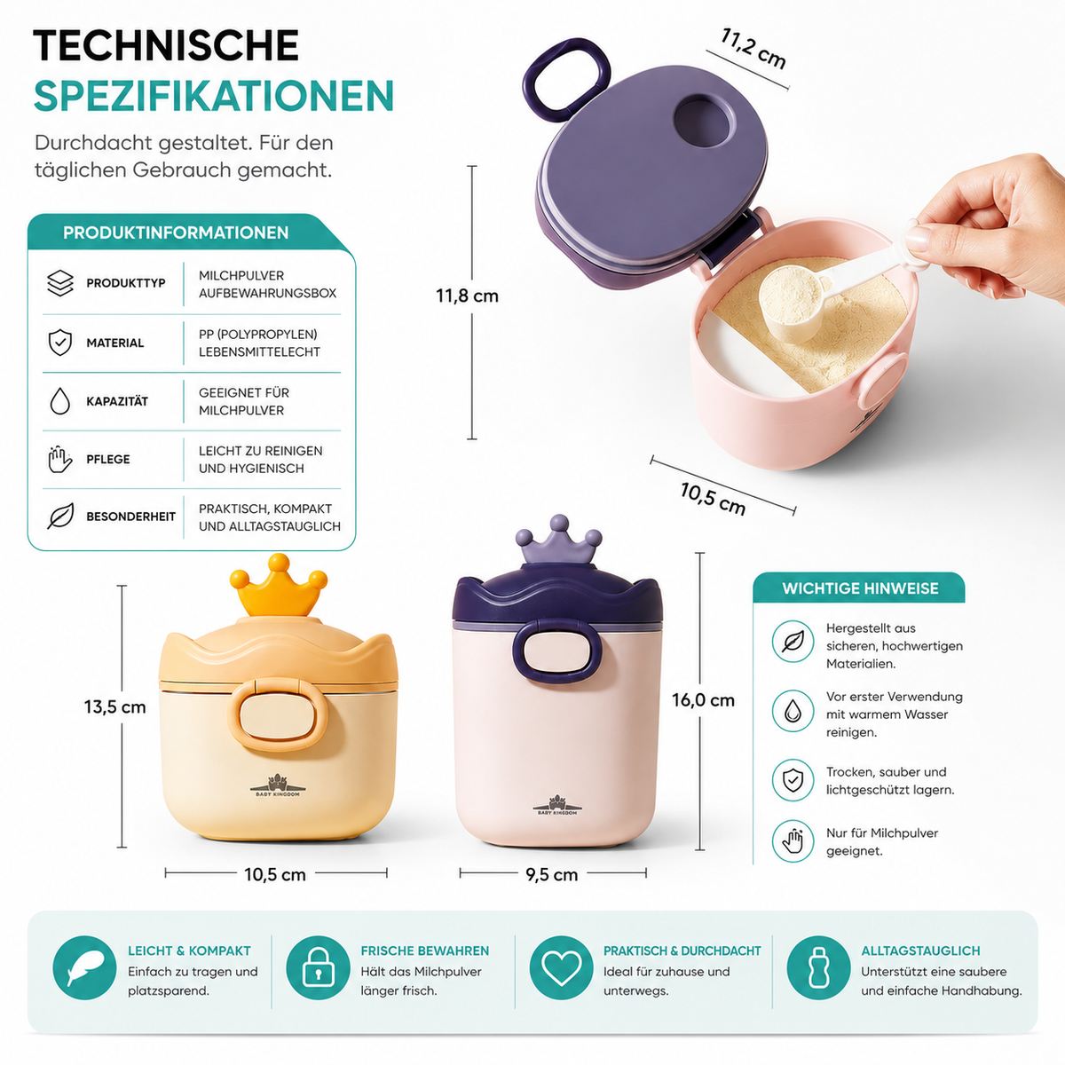 Tragbarer Milchpulverspender – Perfekt für vielbeschäftigte Eltern