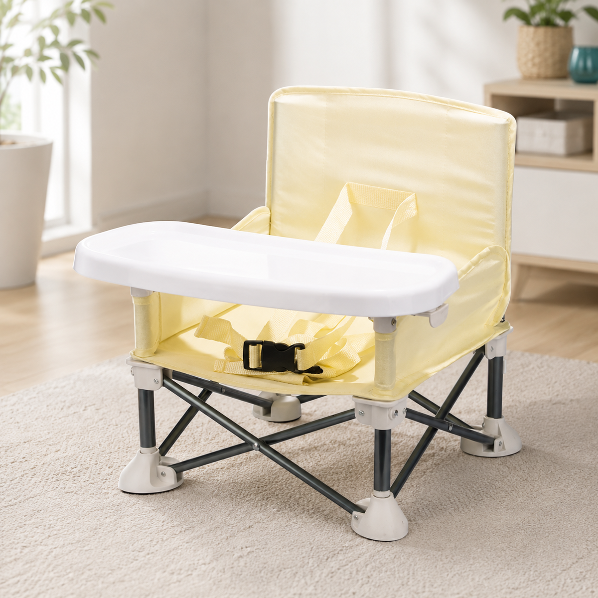 Faltbarer Baby Hochstuhl Kompakt und Tragbar Gelb